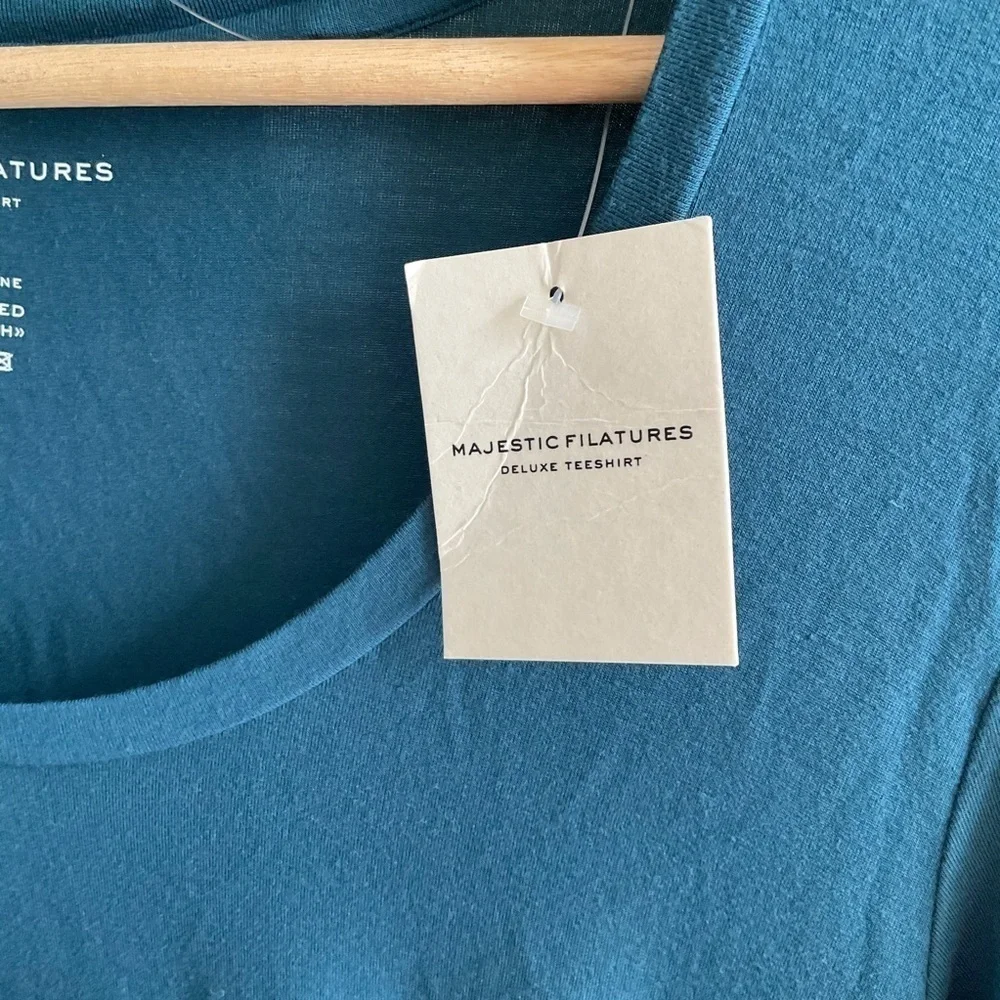NWT Majestic Paris Blue Long Sleeve Scoop neck Top - Picture 3 of 6